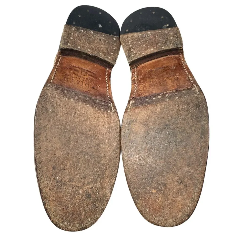 Bed Stu Men’s Lita Tan Distressed Leather Wingtip Oxford Size US 8.5